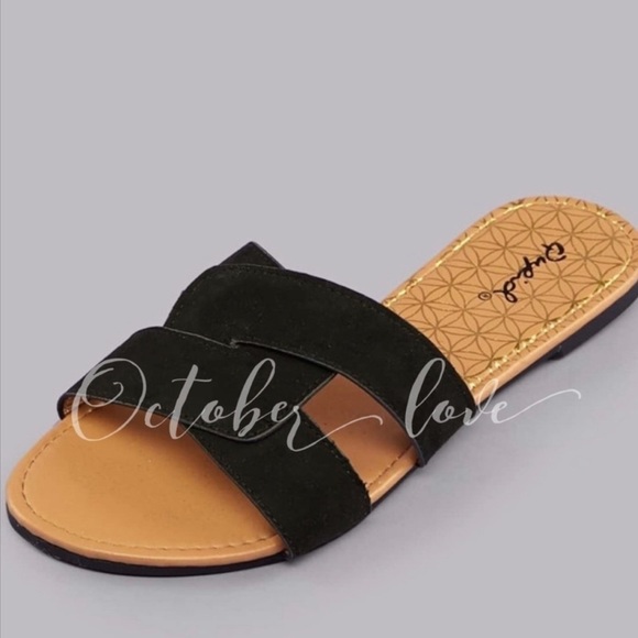 Black Suede Spring Sandals - Picture 2 of 2